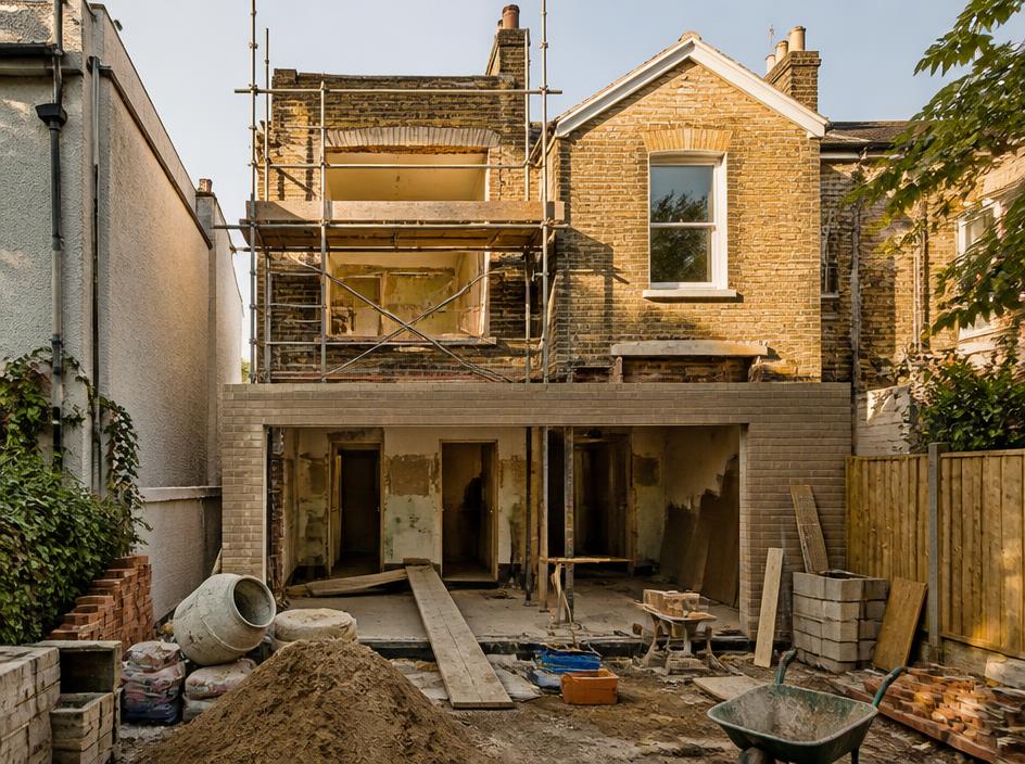 A property renovation project in progress